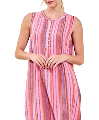 Tribal Women's Yarn-Dye Sleeveless Dress with Pintuck Detail