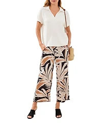 Tribal Women's Fuzzy Textured Johnny Collar Top