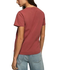 Lucky Brand Women's Rolling Stones Tongue Motif Crewneck T-Shirt