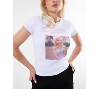 Guess Women's Marilyn Short-Sleeve Crewneck Picture Script T-Shirt