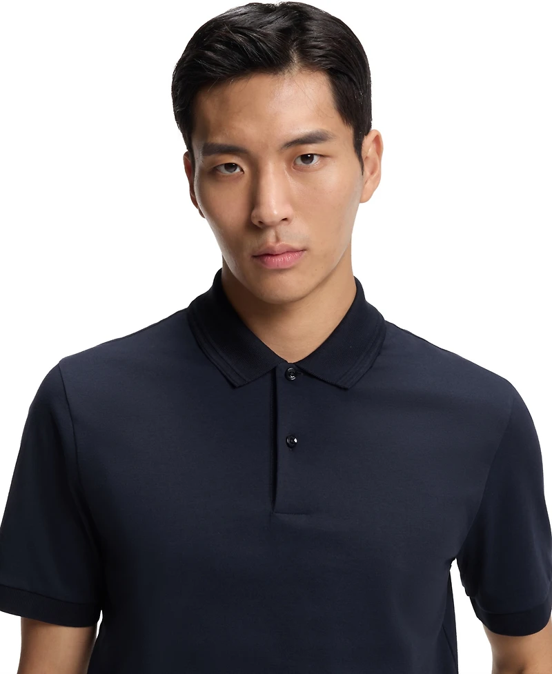 Boss by Hugo Men's Monogram Underplacket Cotton-Blend Polo Shirt