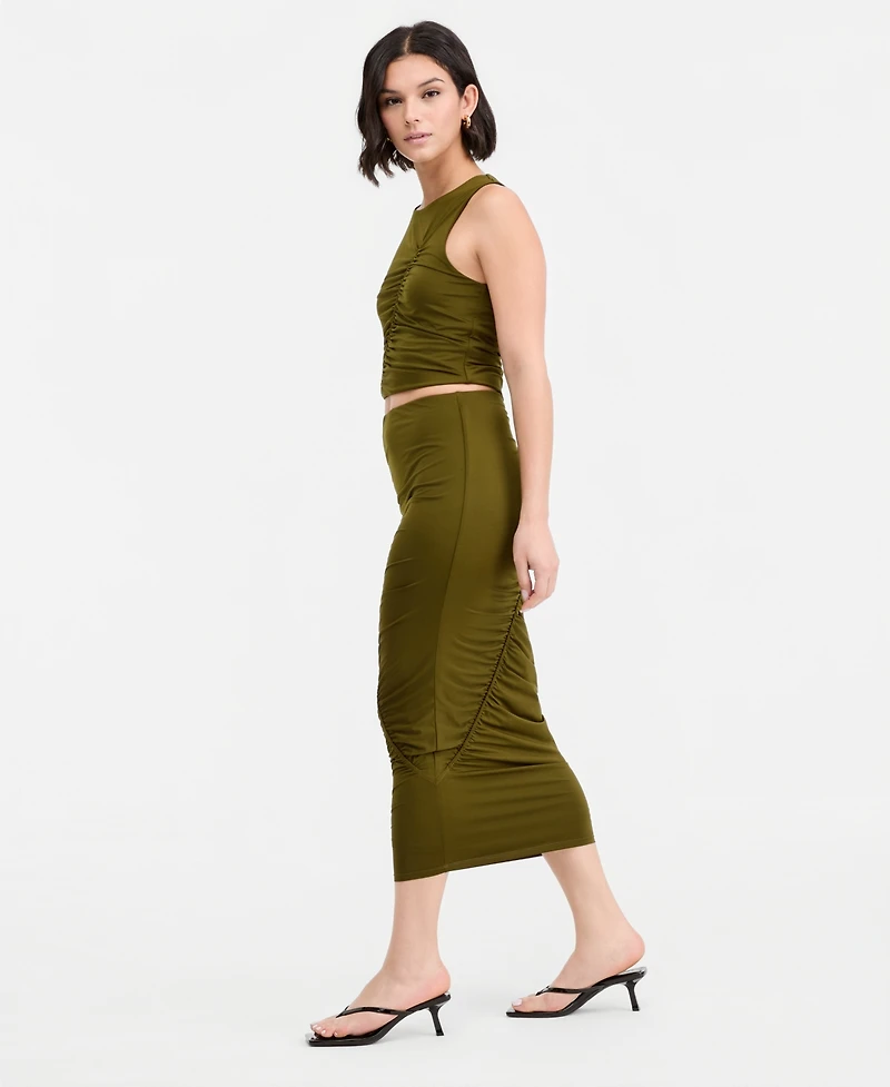 Bar Iii Women's Ruched Midi Skirt, Macy's Exclusive