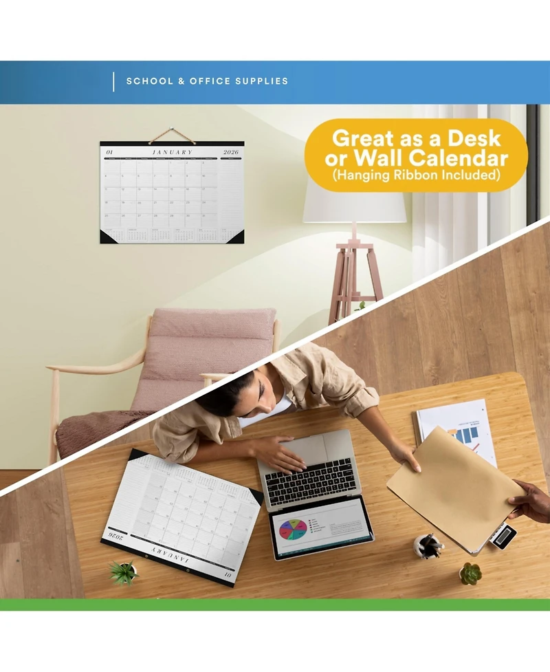 Gnuadz Desk Calendar 2026-2027 Blotter Planner