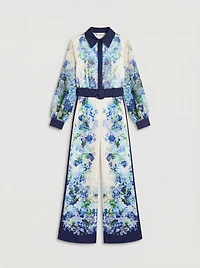 Coast Women's Long Sleeve Placement Print Jumpsuit
