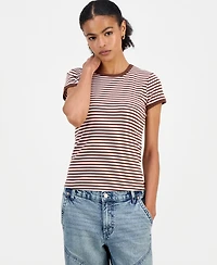 Just Polly Juniors' Striped Ringer T-Shirt