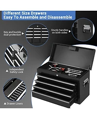 Homfan rolling steel tool chest with detachable top box, lockable drawers and cabinet, swivel casters, side handles, and rust-resistant finish