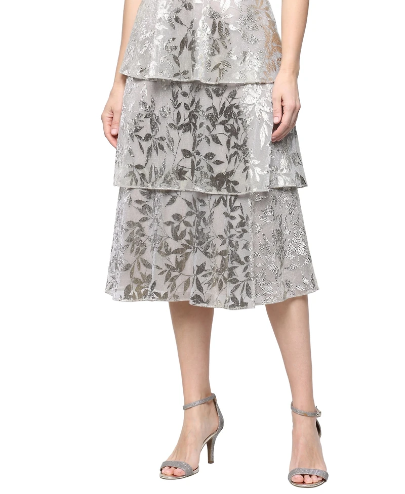 Sl Fashions Women's Lurex Short-Sleeve Dress