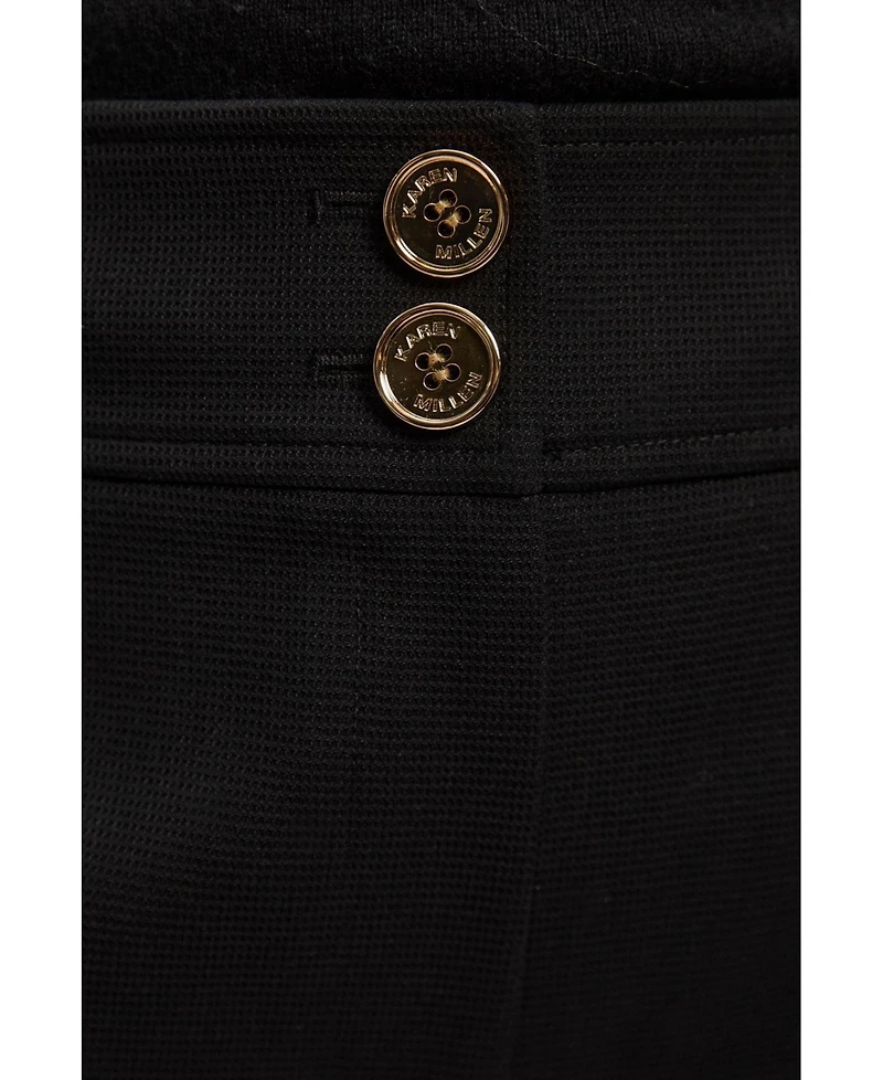Karen Millen Women's Textured Straight Leg Trousers