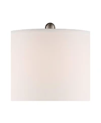 Regency Hill Arden Modern Table Lamps Set of 2 Mercury Glass Twist with Round Risers White Empire Shade for Bedroom Living Room Bedside House