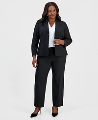 Kasper Plus Notched-Collar Two-Button Blazer