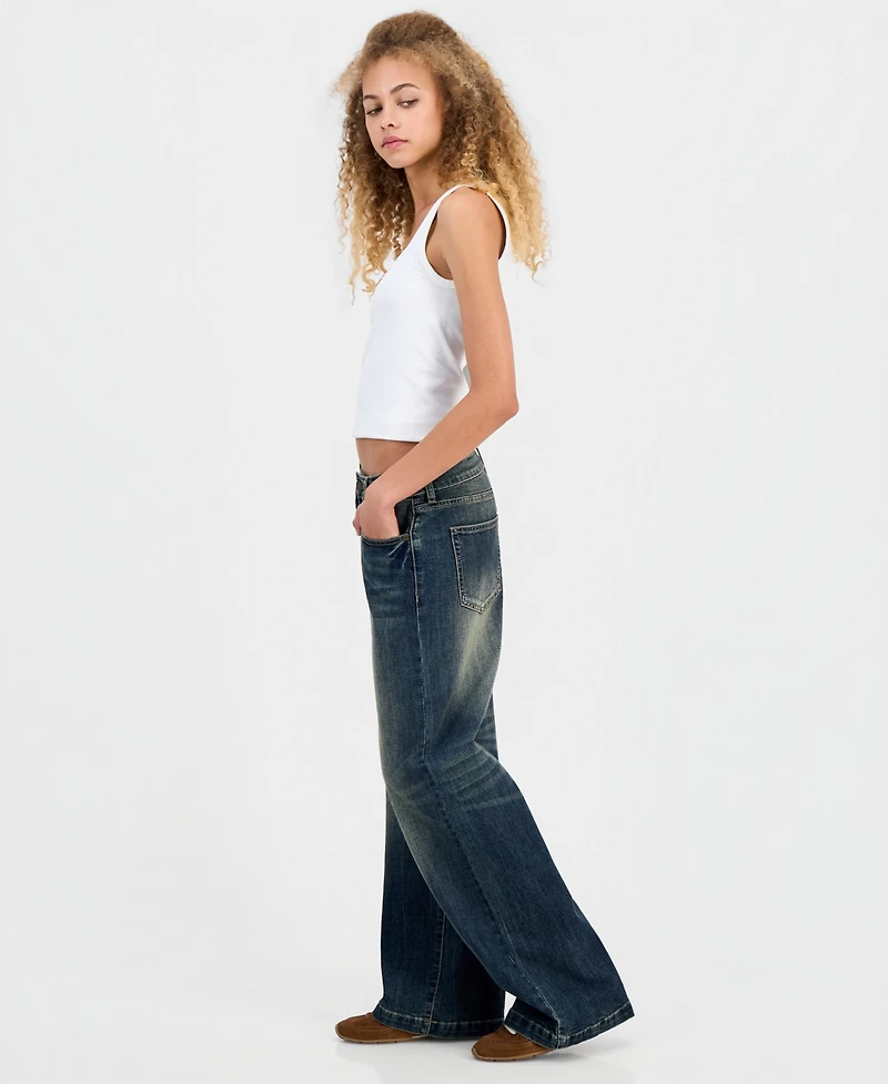 Dollhouse Juniors' Baggy Wide-Leg Jeans