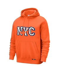 Nike Men's Orange New York Knicks 2025/26 City Edition Remix Essential Logo Club Pullover Hoodie