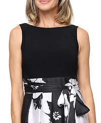 Sl Fashions Petite Boat Neck Sleeveless Ball Gown