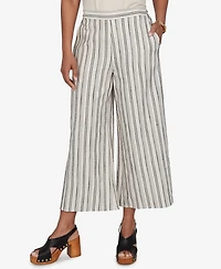 Ruby Rd. Petite Textured Stripe Elastic Waist Cropped Pants