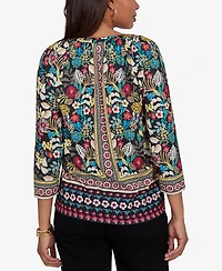 Ruby Rd. Petite Paradise Tropic Print Knit Top