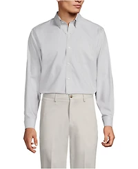 Lands' End Men's Traditional Fit Solid No Iron Supima Pinpoint Buttondown Collar Dress Shirt