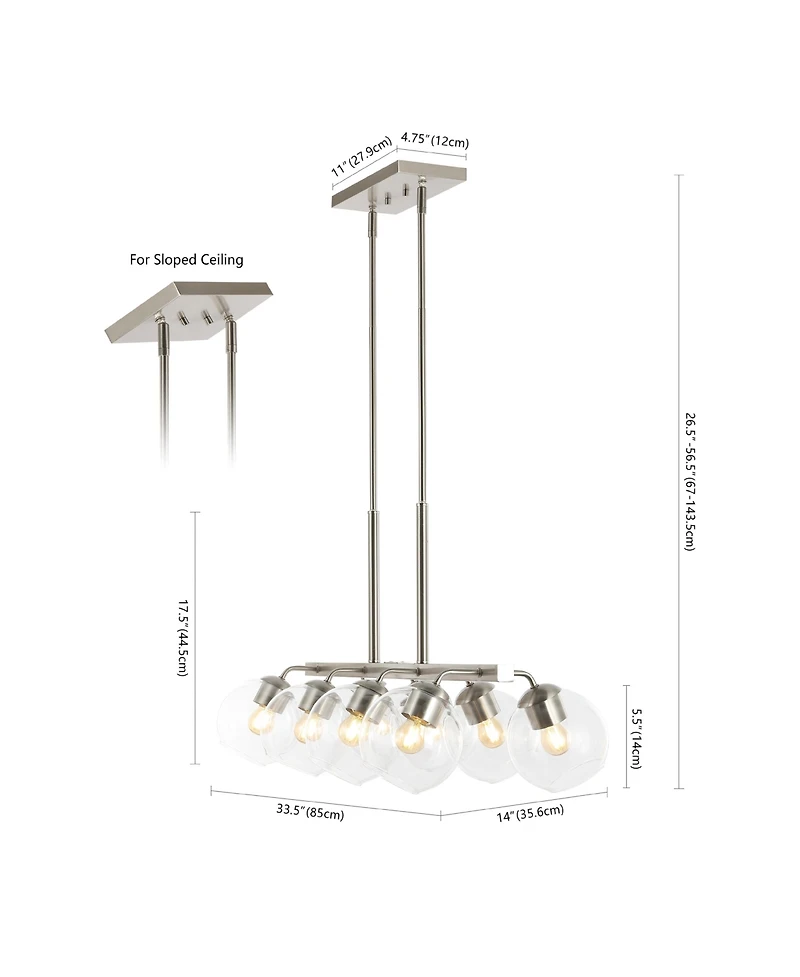 Julian Farmhouse Bohemian Iron/Glass Linear Led Pendant