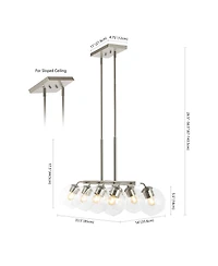 Julian Farmhouse Bohemian Iron/Glass Linear Led Pendant