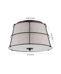 Jonathan Y Silas Rustic Farmhouse Led Flush Mount Ceiling Light