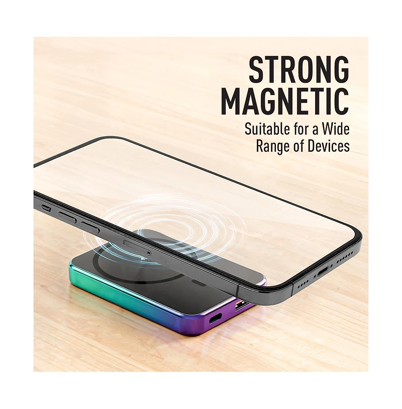 GabbaGoods 5000mAh Metallic Magsafe 10W Wireless Charging Power Bank