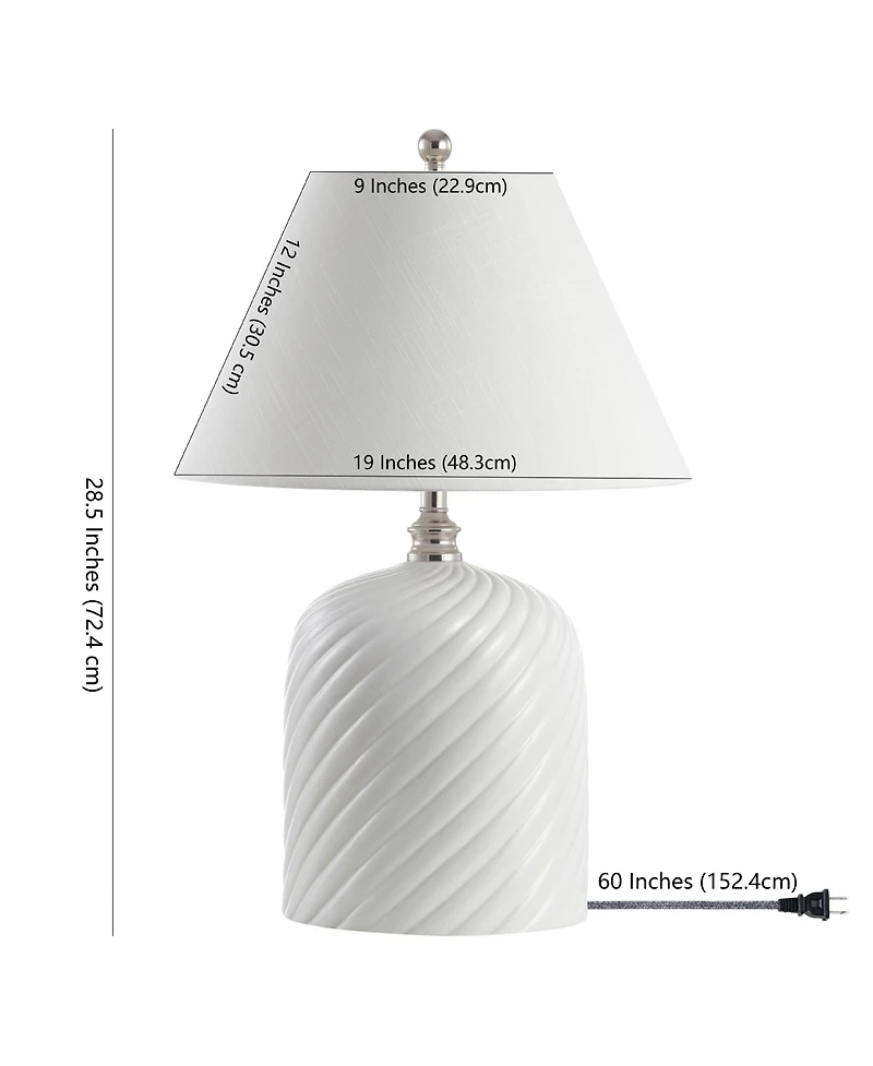 Serge Swirl Ceramic Bohemian Glam Led Table Lamp