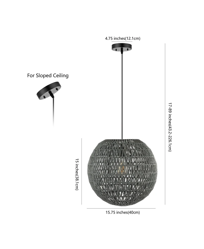 Luna Bohemian Modern Woven Rattan iron Led Pendant