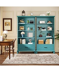 Tribesigns 6 Shelf Bookcase with Drawer, 71 Inches Tall Floor Standing Bookshelf with Solid Wood Legs, 6 Tier Large Open Display Storage Book Shelf