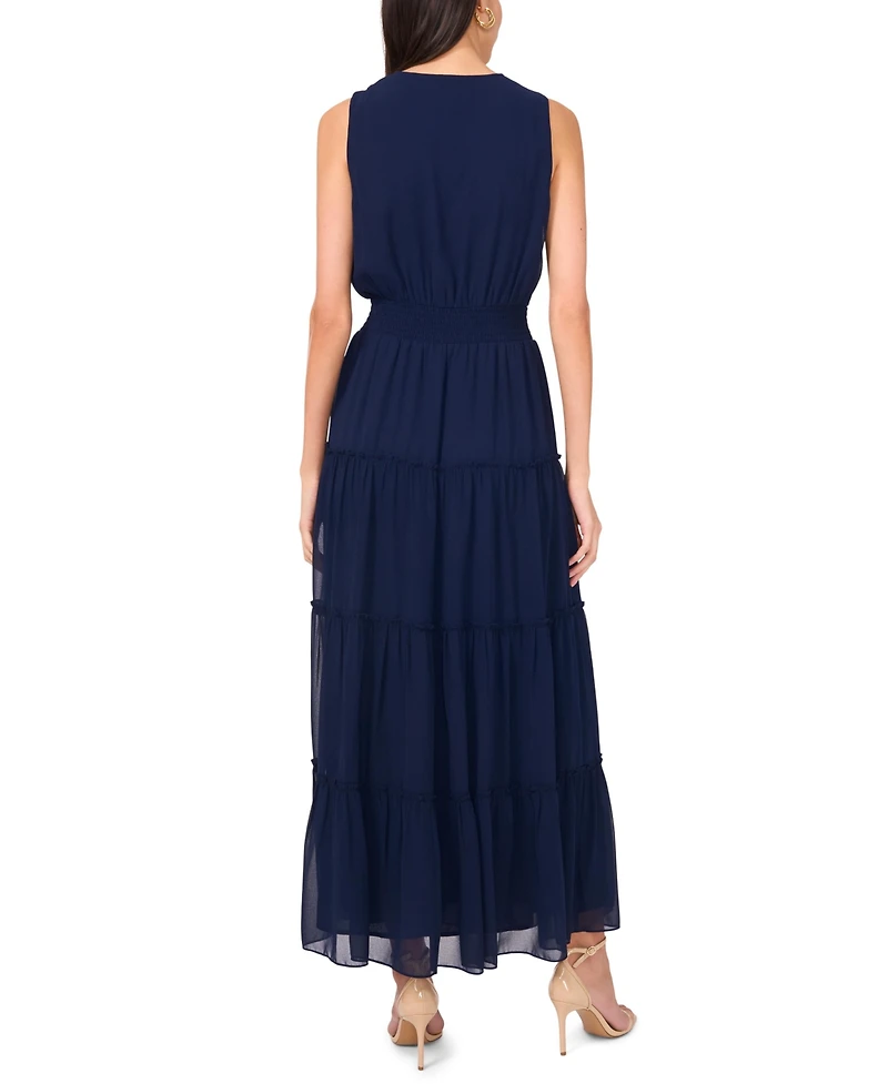 1.state Women's Split-Neck Sleeveless Maxi Dress