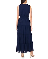 1.state Women's Split-Neck Sleeveless Maxi Dress