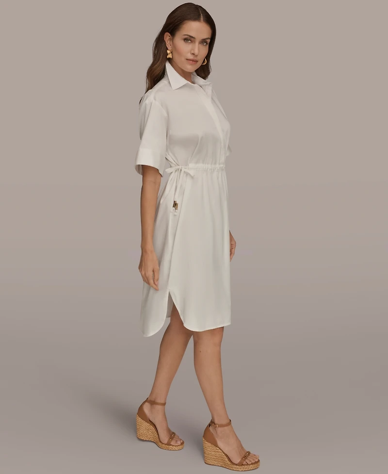 Donna Karan Weekend Women's Collared Drawstring Waist Dress