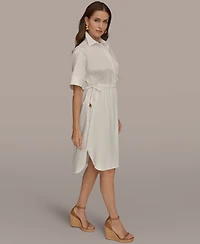 Donna Karan Weekend Women's Collared Drawstring Waist Dress