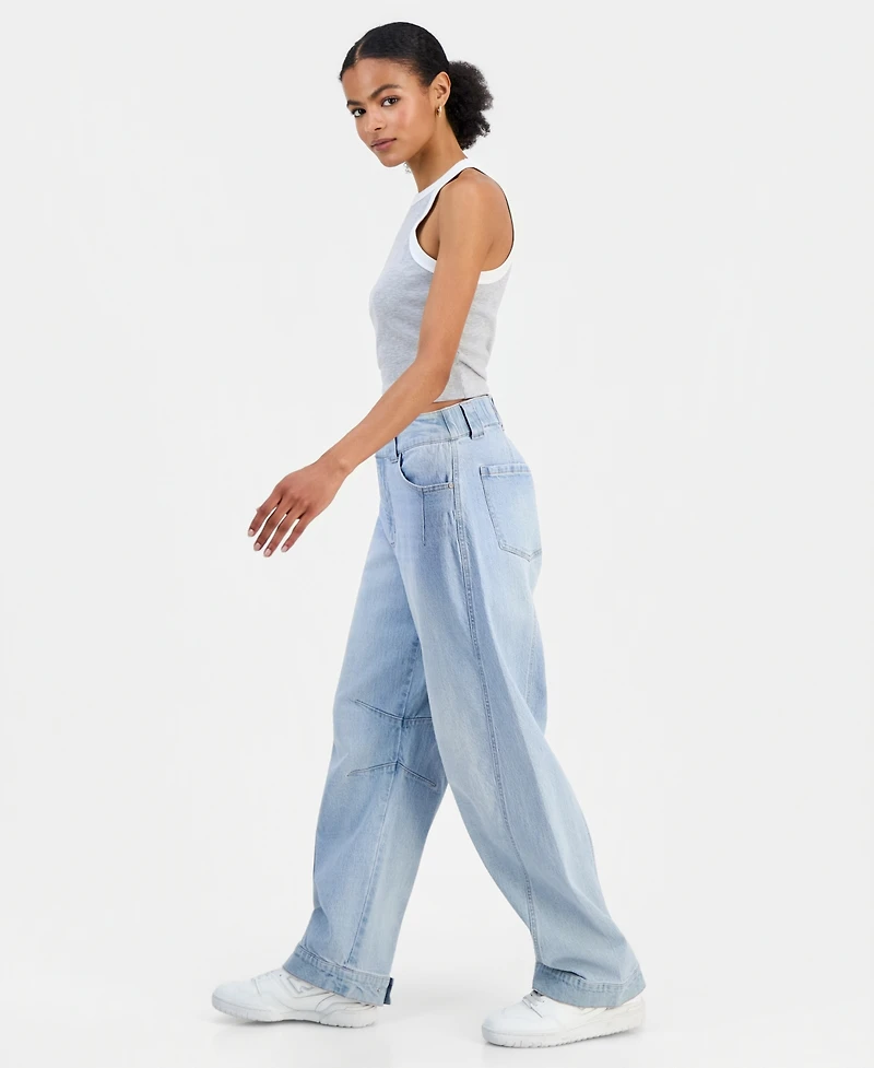 Tinseltown Juniors' Wide Barrel-Leg Jeans