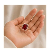 Sterling Silver Red Cubic Zirconia Statement Ring