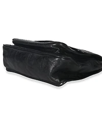 Pre-Owned Saint Laurent Black Crinkled Calfskin Matelasse Medium Niki Chain Satchel