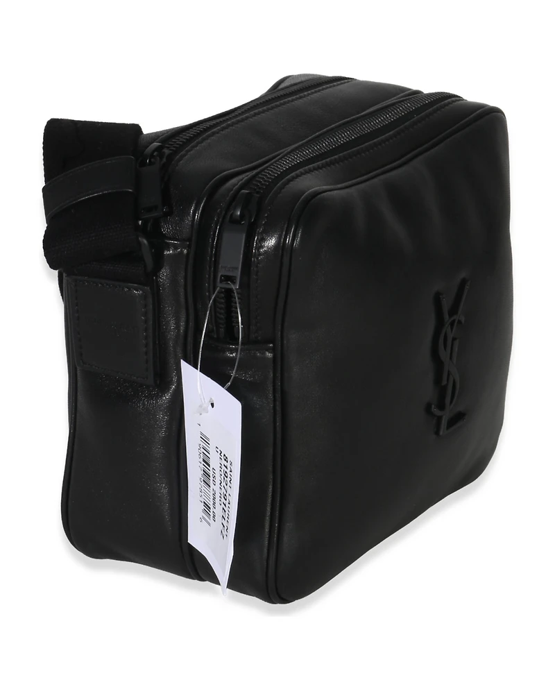 Pre-Owned Saint Laurent Black Lambskin Monogram Niki Cube Camera Bag