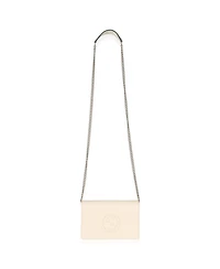 Pre-Owned Gucci Cream Pebbled Calfskin Soho Wallet On Chain