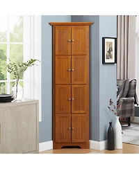Airsurfer Tall Corner Storage Cabinet with Shelves for Bathroom