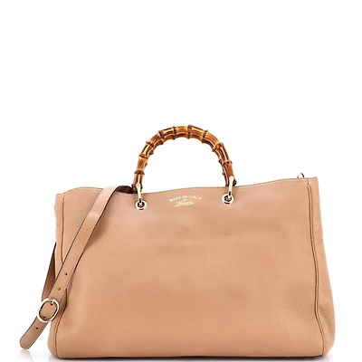 Pre-Owned Gucci Large Bamboo Shopper Tote Leather
