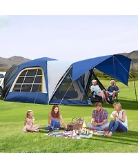 Aboron 6-8 Person Suv Tailgate Tent - Waterproof Camping with Rainfly and Awning, Large 15.6' x 10' 7.5' Design