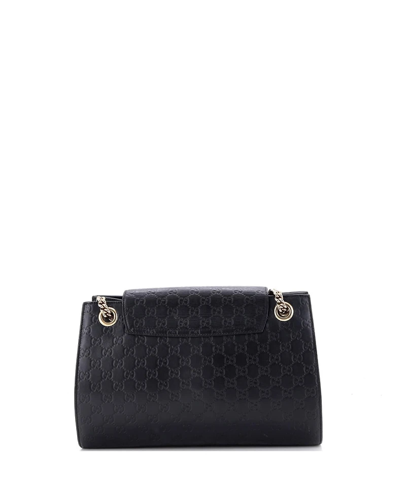 Pre-Owned Gucci Large Emily Chain Flap Shoulder Bag Guccissima Leather