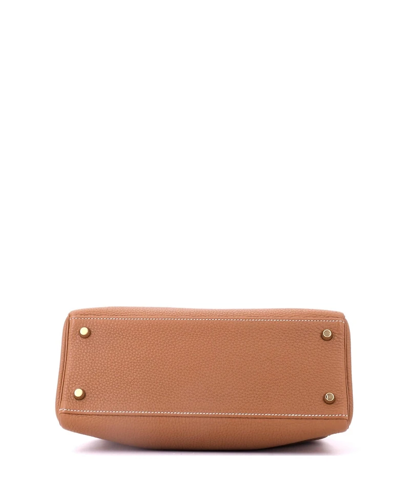 Pre-Owned HERMES Kelly 28 Handbag Brown Togo with Gold Hardware