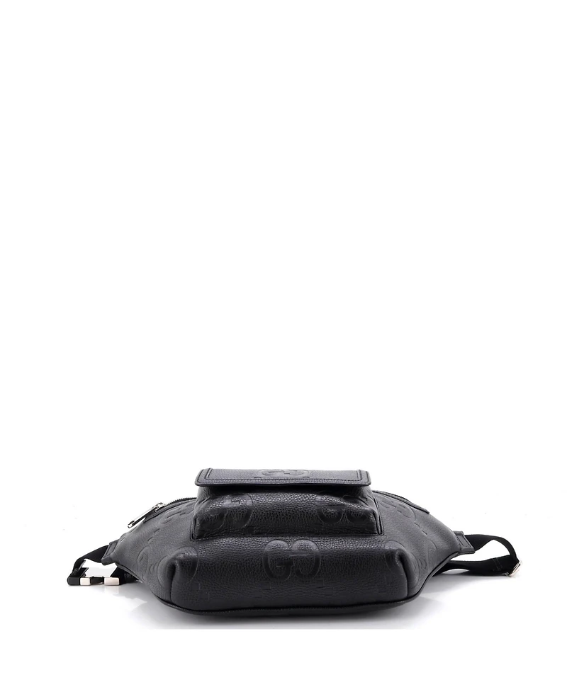 Pre-Owned Gucci Front Pocket Belt Bag Jumbo Gg Embossed Leather
