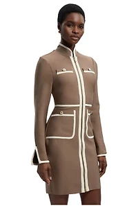Karen Millen Women's Bandage Military Piping Mini Dress