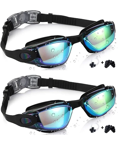 Gnuadz 2pc Swim Goggles Kids Anti-fog Uv Protection Comfort Fit