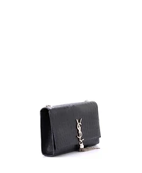 Pre-Owned Saint Laurent Medium Classic Monogram Tassel Crossbody Bag Embossed Leather