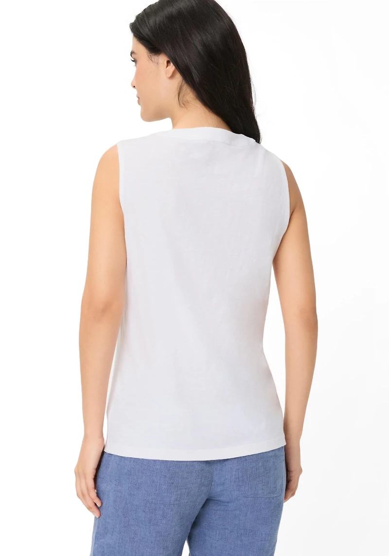 Olsen Women's Embroidered Sleeveless Shell