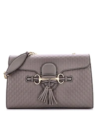 Pre-Owned Gucci Medium Emily Chain Flap Bag Microguccissima Leather
