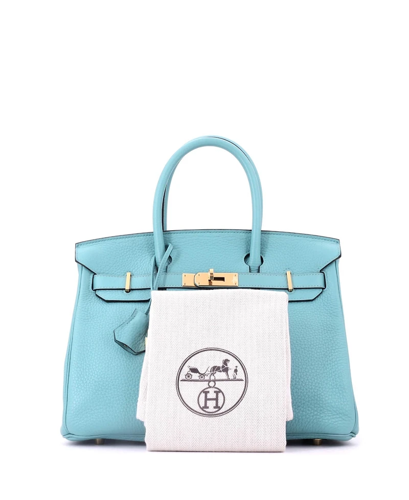 Pre-Owned HERMES Birkin 30 Handbag Clemence with Gold Hardware
