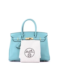 Pre-Owned HERMES Birkin 30 Handbag Clemence with Gold Hardware