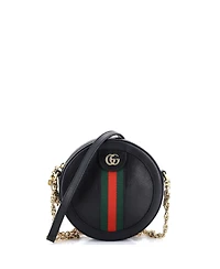 Pre-Owned Gucci Mini Ophidia Round Shoulder Bag Leather